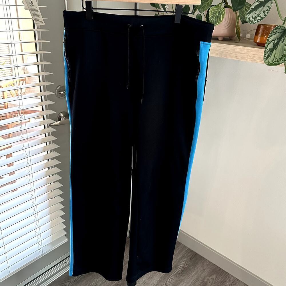 Lauren Active by Ralph Lauren Straight Leg Pants Women M Black Athleisure Y2K